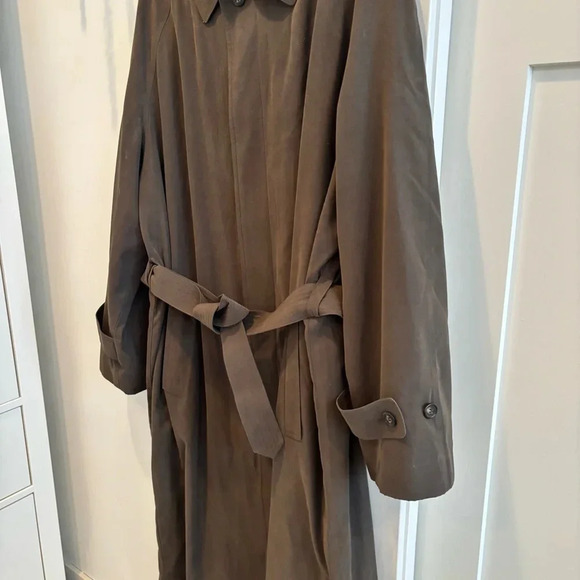 Metropolitan View Bloomingdales Fully Lined Belted Trench Coat Mens 42L - Picture 3 of 16